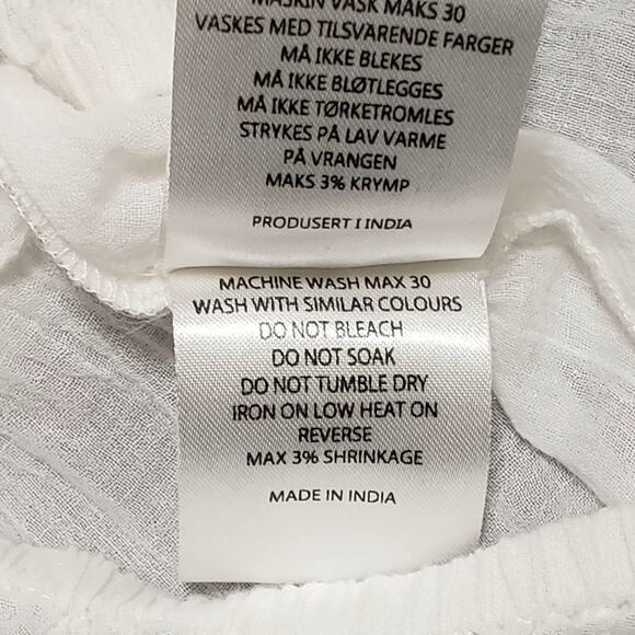 Va Vite Lindsey Tunic White Cotton Embroidered Top Sz 44 (16) Lightweight Sheer - Picture 10 of 14